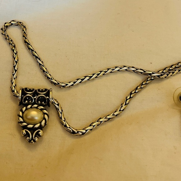 BRIGHTON Reversible Necklace and 2 Pr Earrings- STUNNING! - Picture 4 of 7